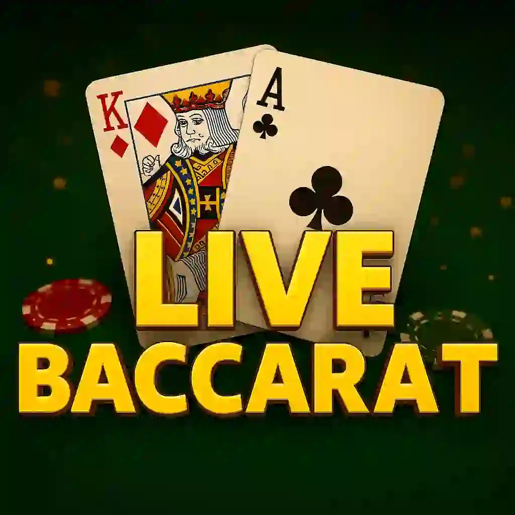 Live Baccarat slot logo by Evolution at Oranje Palace Casino