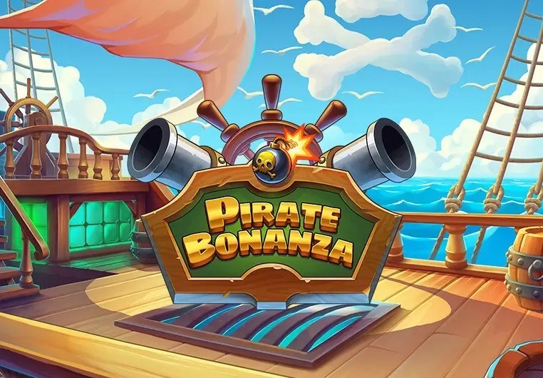 Pirate Bonanza Slot logo by Backseat Gaming at Oranje Palace Casino